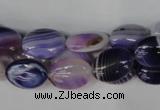 CAG1230 15.5 inches 10*14mm oval line agate gemstone beads