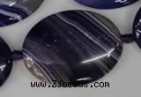 CAG1239 15.5 inches 30*40mm oval line agate gemstone beads