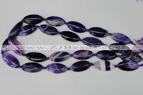 CAG1252 15.5 inches 15*30mm marquise line agate gemstone beads