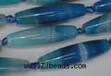 CAG1303 15.5 inches 10*38mm rice line agate gemstone beads