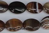 CAG1315 15.5 inches 15*20mm oval line agate gemstone beads