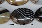CAG1317 15.5 inches 22*30mm oval line agate gemstone beads