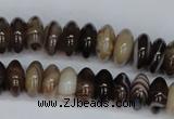 CAG1330 15.5 inches 6*12mm rondelle line agate gemstone beads