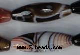 CAG1362 15.5 inches 13*38mm faceted rice line agate gemstone beads