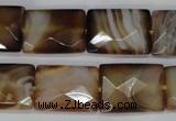 CAG1390 15.5 inches 15*20mm faceted rectangle line agate gemstone beads