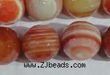 CAG1410 15.5 inches 20mm faceted round line agate gemstone beads