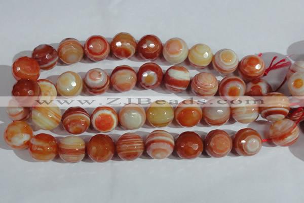 CAG1410 15.5 inches 20mm faceted round line agate gemstone beads