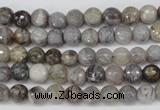 CAG1421 15.5 inches 6mm faceted round silver needle agate beads