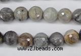 CAG1433 15.5 inches 10mm faceted round bamboo leaf agate beads