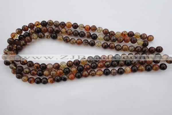 CAG1440 15.5 inches 8mm round dragon veins agate beads