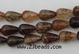 CAG1445 15.5 inches 8*12mm teardrop dragon veins agate beads