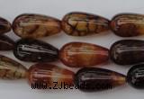 CAG1448 15.5 inches 10*20mm teardrop dragon veins agate beads