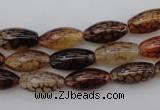 CAG1452 15.5 inches 6*16mm rice dragon veins agate beads