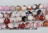 CAG1502 15.5 inches 6mm faceted round fire crackle agate beads