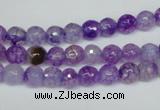 CAG1514 15.5 inches 8mm faceted round fire crackle agate beads