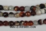 CAG1515 15.5 inches 8mm faceted round fire crackle agate beads