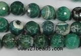 CAG1527 15.5 inches 10mm faceted round fire crackle agate beads