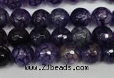 CAG1529 15.5 inches 10mm faceted round fire crackle agate beads