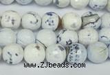 CAG1530 15.5 inches 10mm faceted round fire crackle agate beads