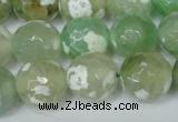 CAG1552 15.5 inches 14mm faceted round fire crackle agate beads