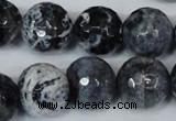 CAG1559 15.5 inches 16mm faceted round fire crackle agate beads