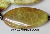 CAG1579 15.5 inches 20*40mm twisted oval fire crackle agate beads