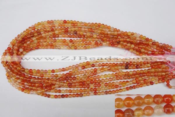CAG1644 15.5 inches 4mm round red agate gemstone beads