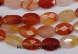 CAG1678 15.5 inches 8*12mm faceted oval red agate gemstone beads
