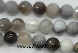 CAG1802 15.5 inches 8mm faceted round grey botswana agate beads