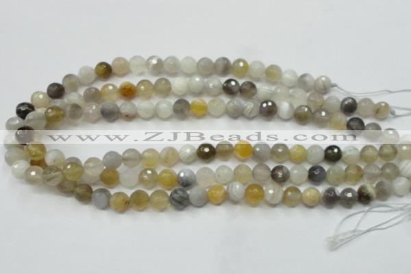 CAG1812 15.5 inches 8mm faceted round Chinese botswana agate beads