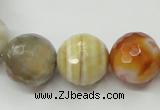 CAG1815 15.5 inches 14mm faceted round Chinese botswana agate beads