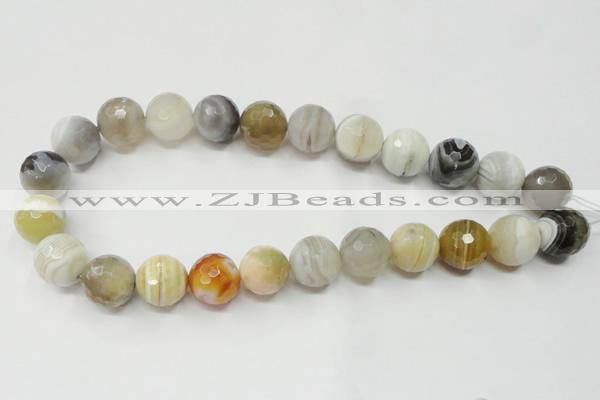 CAG1816 15.5 inches 16mm faceted round Chinese botswana agate beads