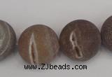 CAG1847 15.5 inches 20mm round matte druzy agate beads whholesale