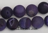 CAG1852 15.5 inches 14mm round matte druzy agate beads whholesale