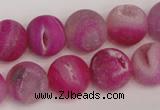 CAG1861 15.5 inches 14mm round matte druzy agate beads whholesale