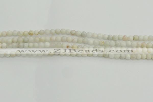 CAG1894 15.5 inches 4mm round grey agate beads wholesale