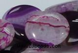 CAG201 15.5 inches 30mm flat round purple agate gemstone beads