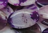 CAG202 15.5 inches 25*35mm oval purple agate gemstone beads