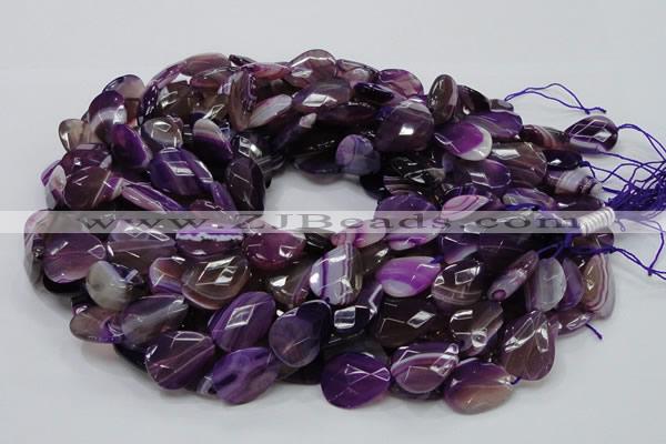 CAG206 15.5 inches 10*20mm faceted teardrop purple agate beads