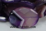 CAG209 15.5 inches 22*30mm faceted oval purple agate gemstone beads