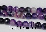 CAG2095 15.5 inches 8mm faceted round purple line agate beads