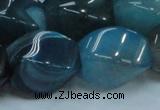 CAG221 15.5 inches 17*25mm twisted blue agate gemstone beads