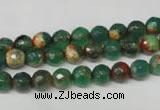 CAG2221 15.5 inches 6mm faceted round fire crackle agate beads