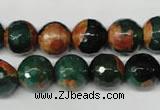 CAG2224 15.5 inches 12mm faceted round fire crackle agate beads