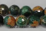 CAG2226 15.5 inches 16mm faceted round fire crackle agate beads