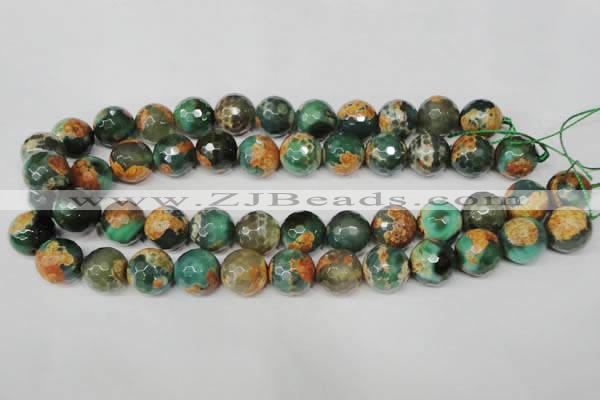 CAG2228 15.5 inches 20mm faceted round fire crackle agate beads