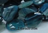 CAG223 15.5 inches 15*20mm faceted briolette blue agate beads