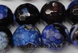 CAG2238 15.5 inches 20mm faceted round fire crackle agate beads