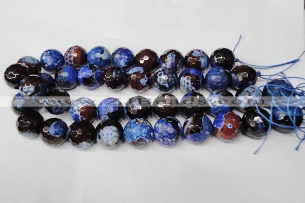 CAG2238 15.5 inches 20mm faceted round fire crackle agate beads