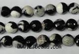 CAG2242 15.5 inches 8mm faceted round fire crackle agate beads